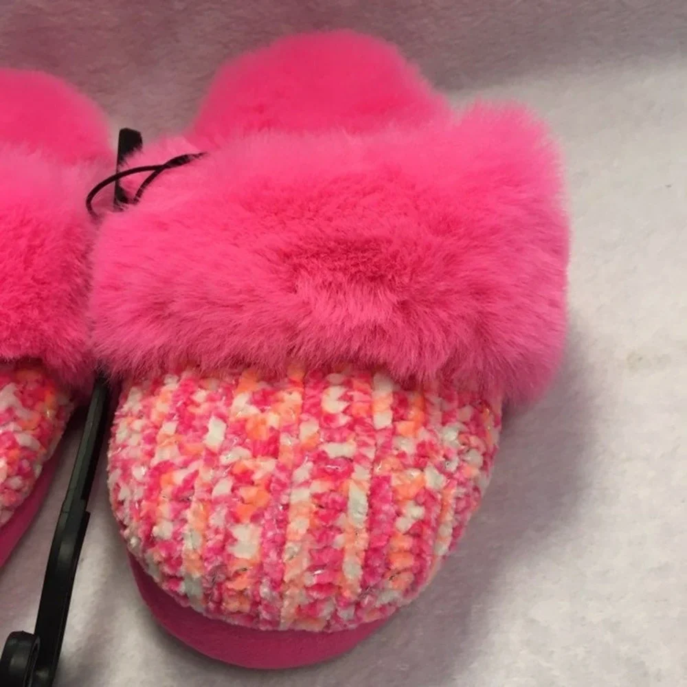 New girls Slippers 11/12‎ non Slip Pink Girly Sparkly